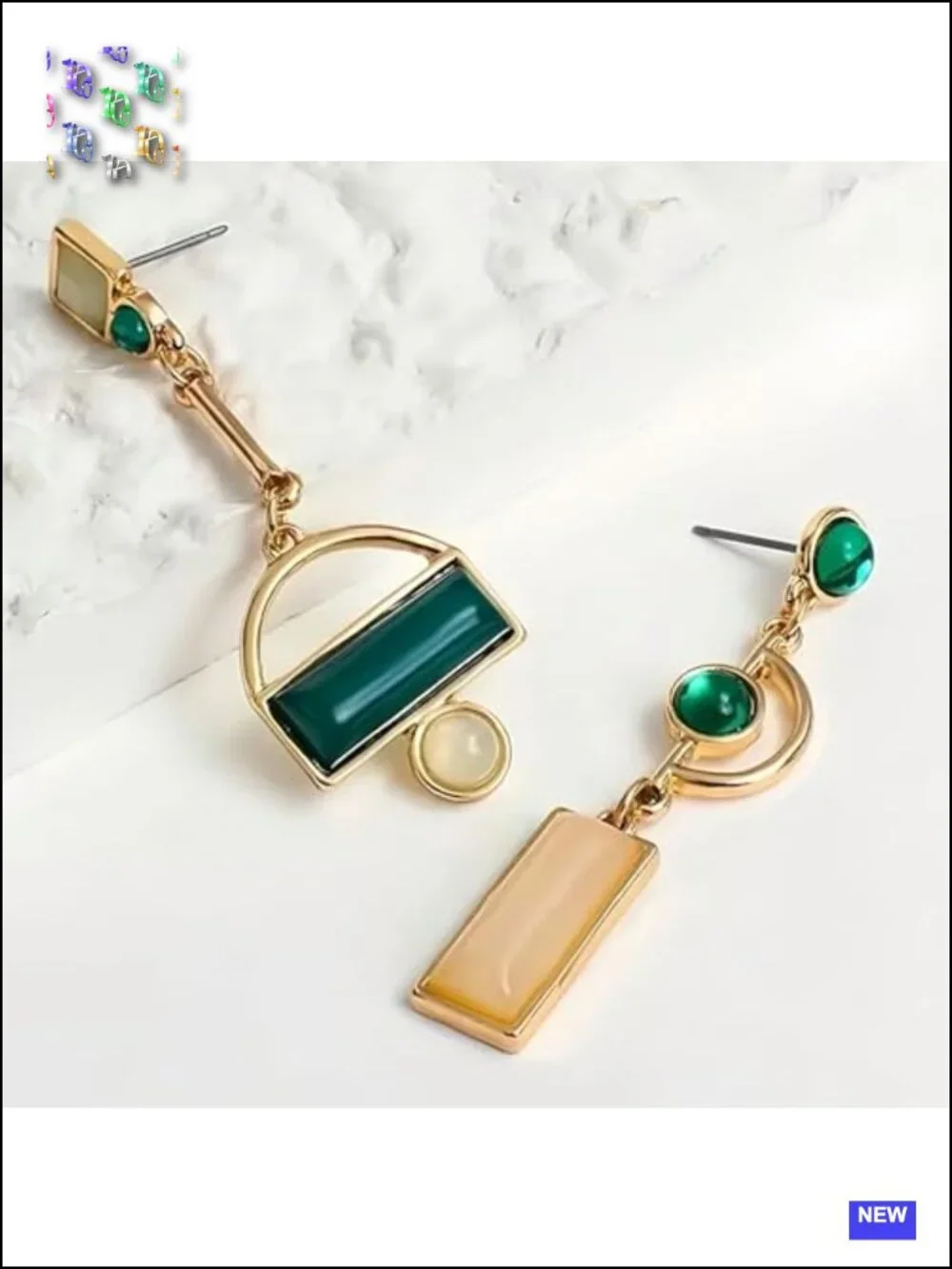Asymmetric Geometric Drop Earrings Lightweight Metal Dangle Statement Jewelry